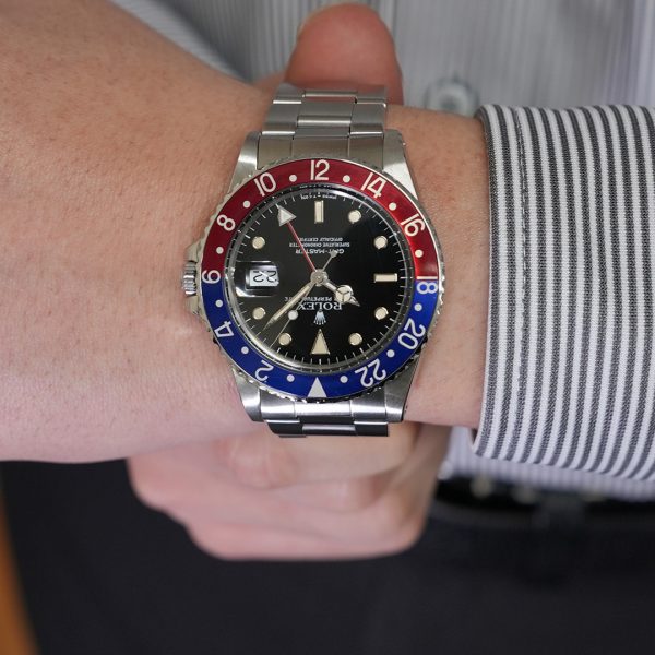 ROLEX ロレックス GMTマスター I 16750 レッド/ブルー フチ有り 