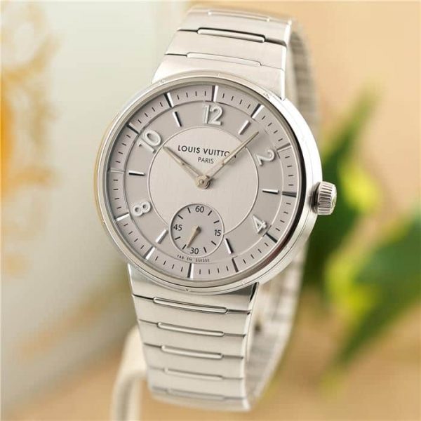 LOUIS VUITTON ルイ・ヴィトン タンブール オトマティック スティール シルバー W1ST10
