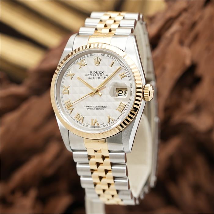 ROLEX ロレックス デイトジャスト 16233 アイボリーピラミッドローマ
