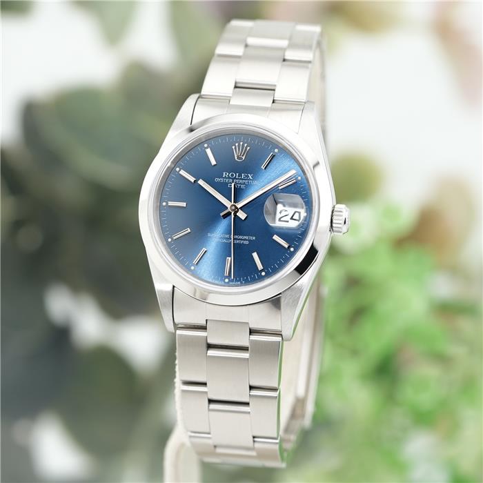 ROLEX オイスターパーペチュアル デイト 34mm ブルー 15200